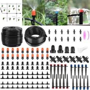 240FT Drip Irrigation System Kit, Automatic Garden Watering Misting System for Greenhouse